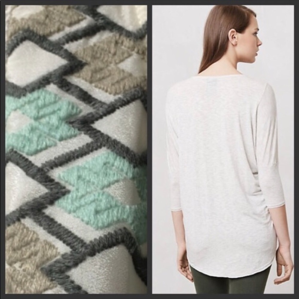 Anthropologie Dolan Quaintrelle Embroidered Top - Picture 3 of 8